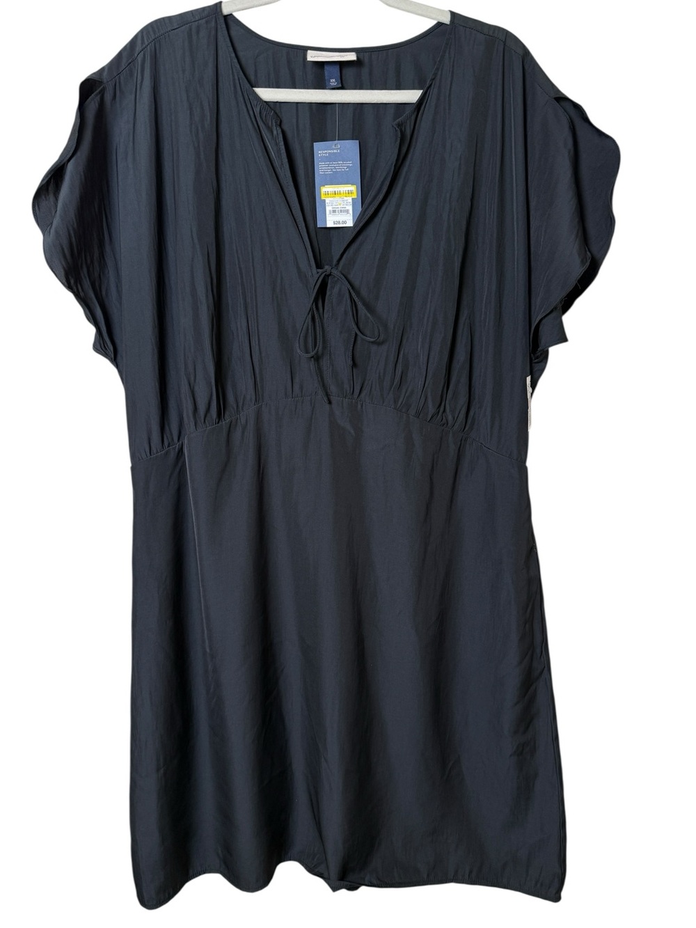 NWT Universal Thread XXL Black V-Neck Tie-Front Dress